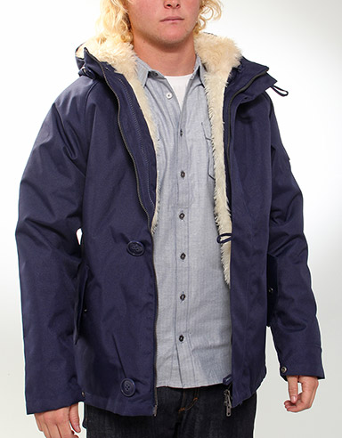 Makia Raglan Parka Jacket - Navy