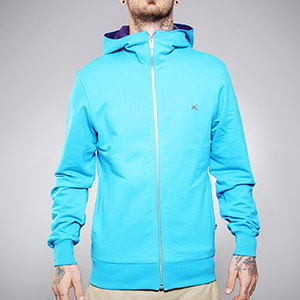 Makia Steel Flag Zip hoody - Vivid Blue/Purple