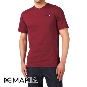 Makia T-Shirts - MAKIA V-Neck T-Shirt - Port