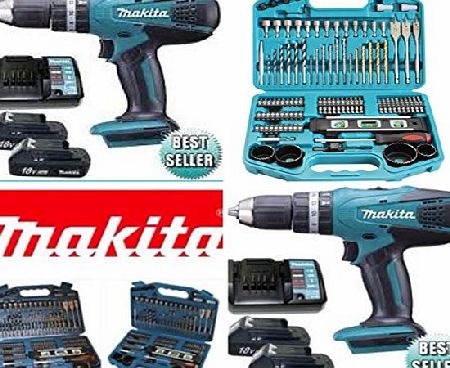 Makita 18v cordless lithium COMBI drill complete kit   101 MAKITA ACCESORY set