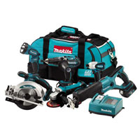 LXT600 18v Cordless 6 Piece Combi Hammer Drill Kit   3 Lithium Ion Batteries 3Ah