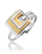 Makuti Kimana - Diamond Square Shaped Stainless Steel Bangle Bracelet