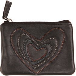 Mala Leather Pinky Heart Leather Coin Purse