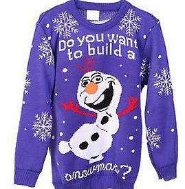 Malcolm Trading Kids Girls Boys Christmas Novelty Knitted Jumpers Children Snowman Knitwear Tops With LED Lights Purple 5-6 Years
