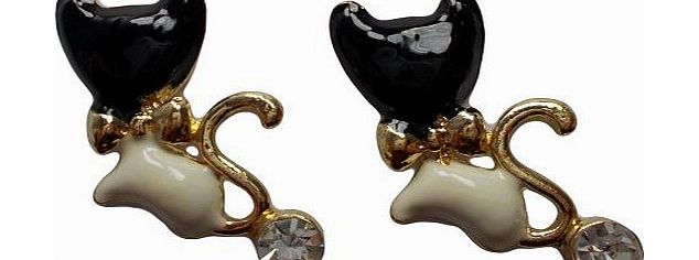 malia Fashion Earring Drop Fake Diamond Cat Gold Plated Metal beauty Design Vintage Stud Earrings 401