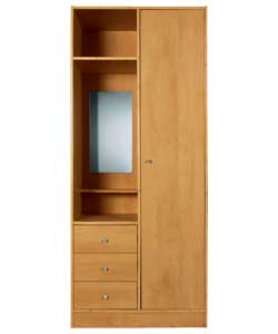 Malibu 1 Door 3 Drawer Combi Wardrobe - Pine