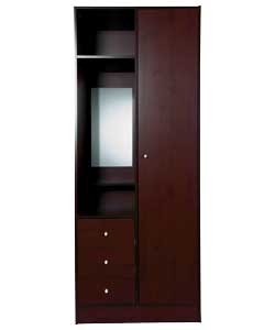 Malibu 1 Door 3 Drawer Combi Wardrobe - Wenge