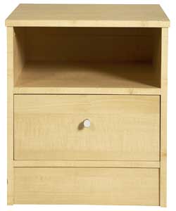 Malibu 1 Drawer Bedside Cabinet - Maple