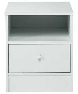 Malibu 1 Drawer Bedside Cabinet - White