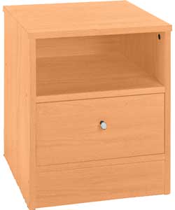 Malibu 1 Drawer Bedside Chest - Beech Effect