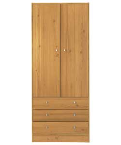 Malibu 2 Door 3 Drawer Wardrobe - Pine