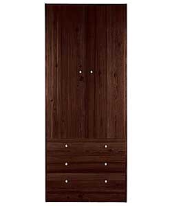 Malibu 2 Door 3 Drawer Wardrobe - Wenge Effect