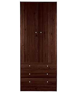 Malibu 2 Door 3 Drawer Wardrobe - Wenge