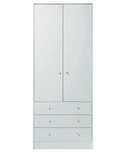 Malibu 2 Door 3 Drawer Wardrobe - White