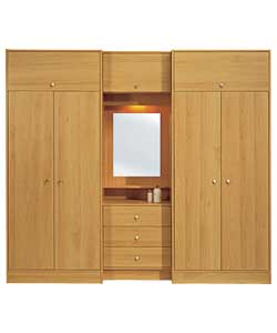 Malibu 4 Door Large Fitment Wardrobe - Beech