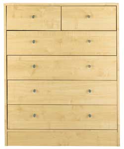 4 Wide 2 Narrow Drawer Chest - Maple