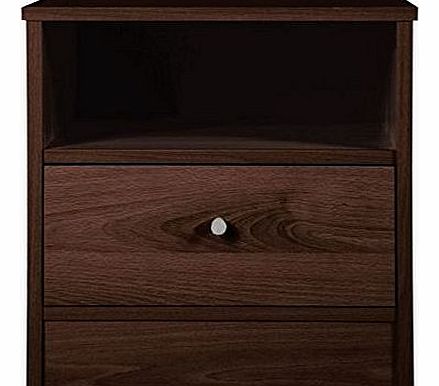 Bedside Cabinet 1 Drawer Dark Wood Wenge Nightstand Bedroom Furniture Malibu