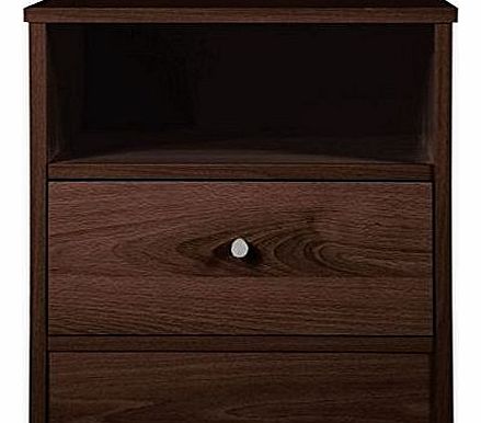 Bedside Cabinet 1 Drawer Dark Wood Wenge Nightstand Bedroom Furniture Malibu