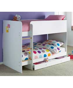 Malibu Bunk Bed with Trizone Mattress - White