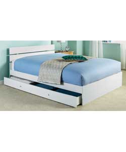 Malibu Double Bed with Firm Mattress - White