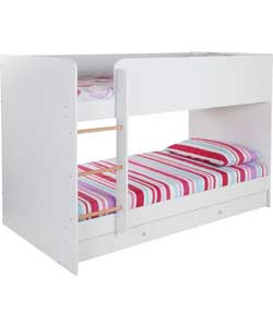 Malibu White Bunk Bed with Bobby Mattress