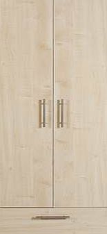 Malvern 2 Door 1 Drawer Wardrobe - Golden Maple
