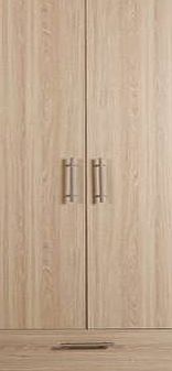 Malvern 2 Door 1 Drawer Wardrobe - Oak Effect