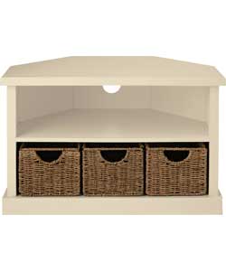 Malvern 3 Basket Corner Storage Unit - Ivory