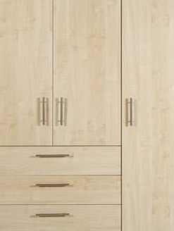 Malvern 3 Door 3 Drawer Wardrobe - Golden Maple
