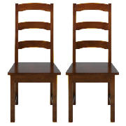 Malvern Wooden Pair of Chairs, Dark Finish