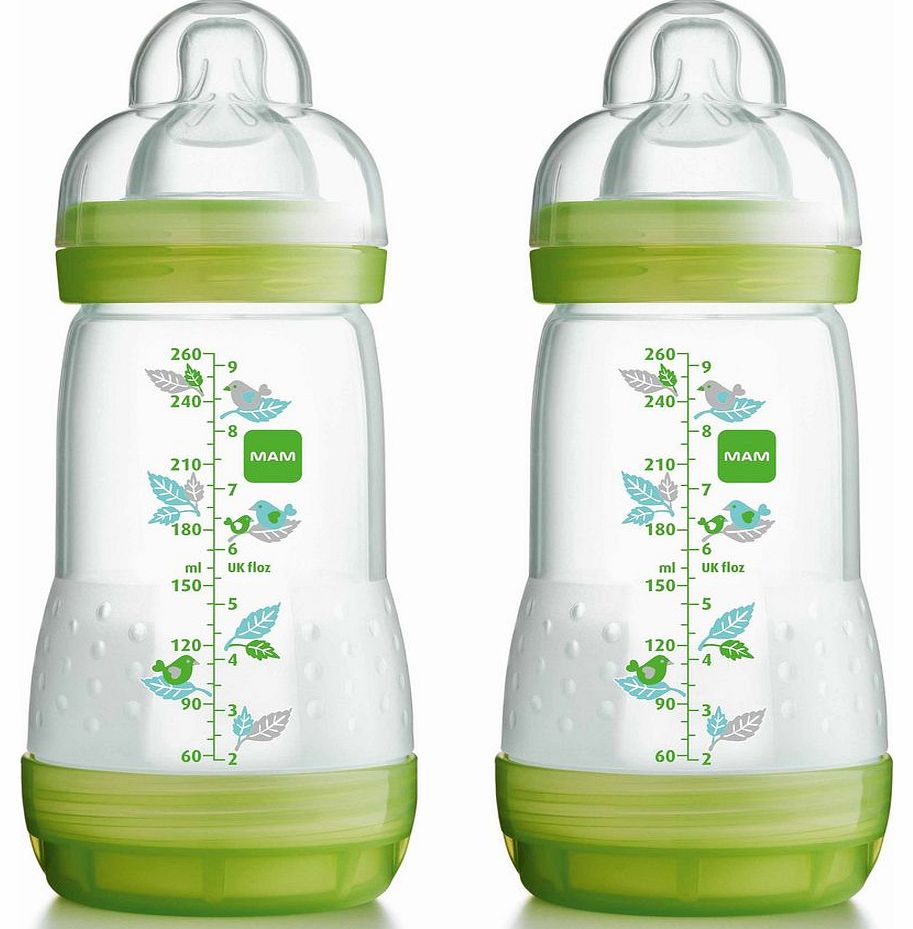 MAM Anti Colic Bottle 2 Pack 260ml Green