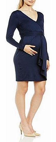 Mamalicious Womens Alma Jersey Body Con Long Sleeve Maternity Dress, Black Iris, Size 10 (Manufacturer Size:Medium)