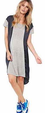 Mamalicious Womens Black and Grey Jersey Dress