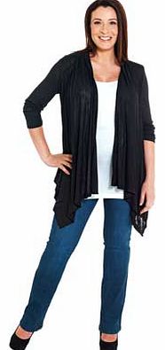 Mamalicious Womens Black Waterfall Cardigan -