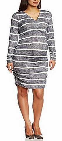 Womens Darla Jersey Wrap Striped Long Sleeve Maternity Dress, Medium Grey Melange, Size 8 (Manufacturer Size:Small)
