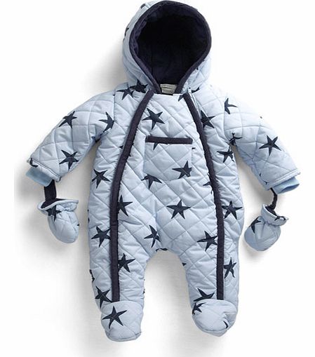Baby Star Print Quilted Pramsuit
