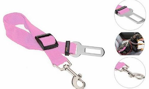 Mammoth XT Adjustable Pet Car Safety Seat Belt Lead - Dogs / Cats / Pets - PINK
