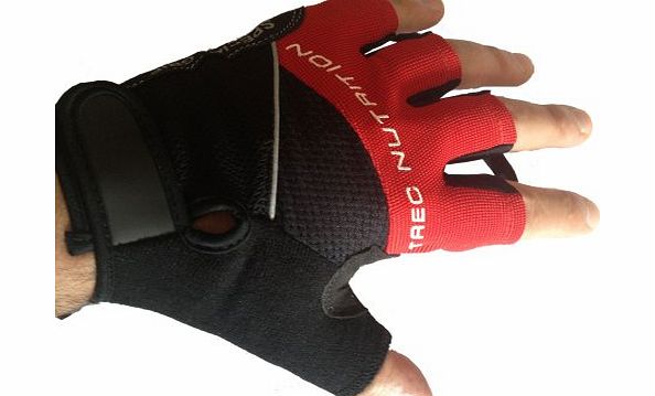 Mammoth XT Fingerless Gel Padded / Shock Technology Gloves - Weight Lifting / Cycling / Rowing / Training Mitts - Large Red