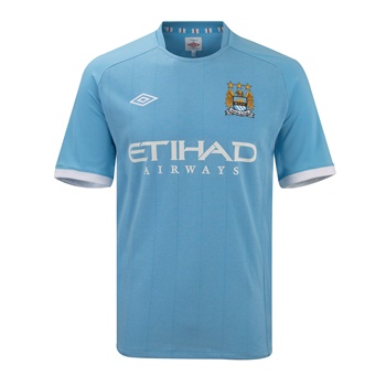 Man City  2010-11 Manchester City Home Umbro Football Shirt
