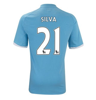 Man City Umbro 2010-11 Manchester City Umbro Home Shirt (Silva