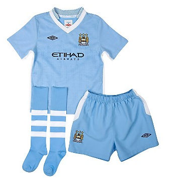 Man City Umbro 2011-12 Manchester City Home Little Boys Mini Kit
