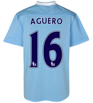 Man City Umbro 2011-12 Manchester City Umbro Home Shirt (Aguero