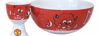  Manchester United FC Cereal Bowl & Egg Cup Set