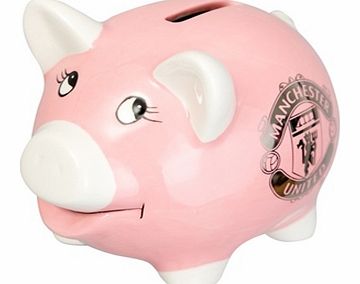 Man Utd Accessories  Manchester United FC Pink Piggy Bank