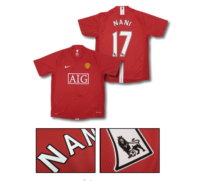 Man Utd Nike 07-08 Man Utd home (Nani 17)
