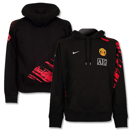Man Utd Nike 07-08 Man Utd Hooded Top (Black)