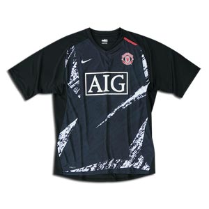 Man Utd Nike 07-08 Man Utd Pre-Match Training Top (Black)