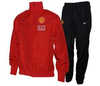 Man Utd Nike 08-09 Man Utd Woven Warmup Suit (red) - Kids