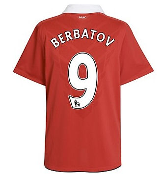 Man Utd Nike 2010-11 Man Utd Nike Home Shirt (Berbatov 9)