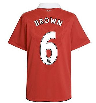 Nike 2010-11 Man Utd Nike Home Shirt (Brown 6)